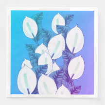 White Peace Lily Illustration Blassblau Lila