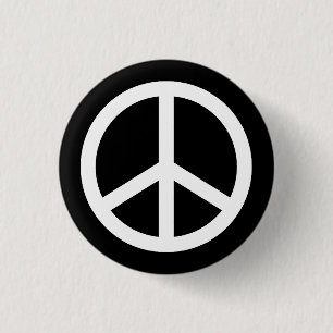 White Peace Sign Button