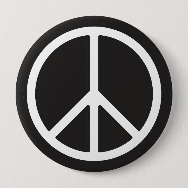 White Peace Symbol Button (Vorderseite)