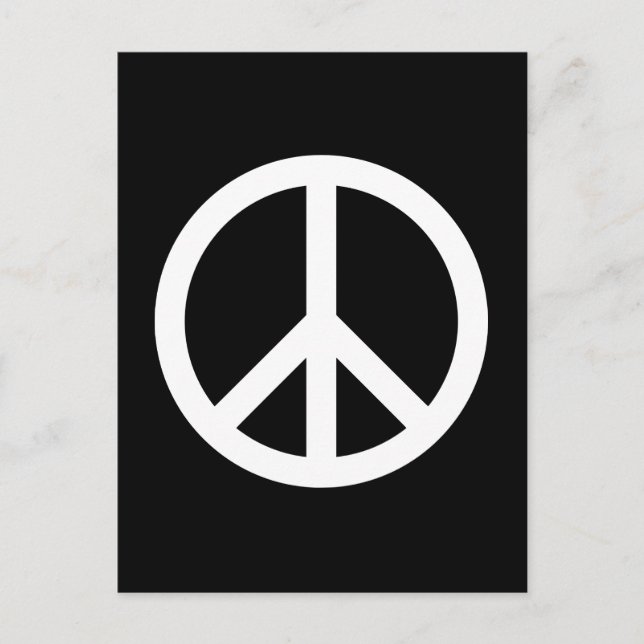 White Peace Symbol Postkarte (Vorderseite)