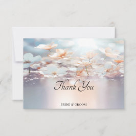White Peach Floral Dankeschön Karte