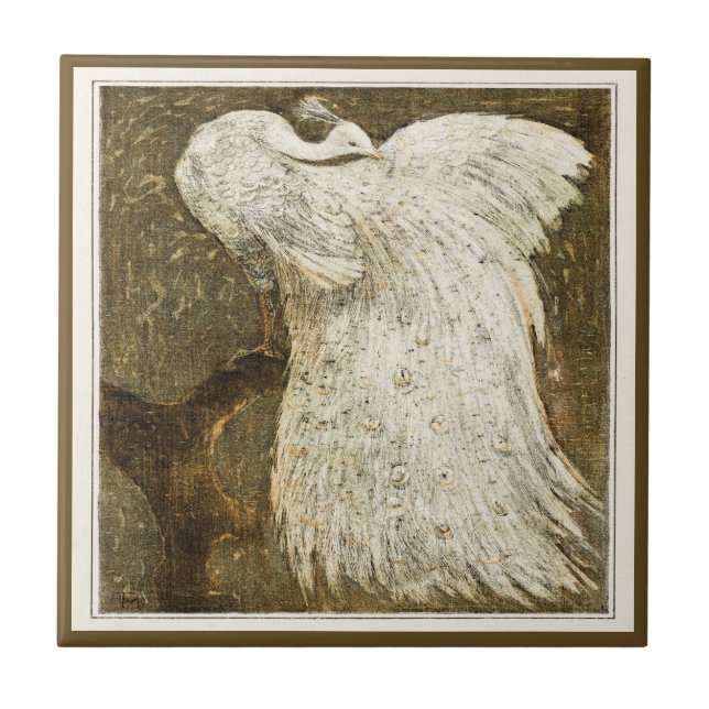 White Peacock auf Niederlassung Niederländische Vi Fliese (Vorderseite)