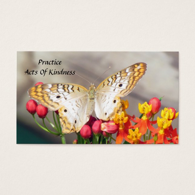 White Peacock Butterfly Acts of Kindness Cards (Vorderseite)