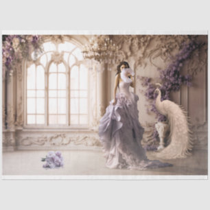 White Peacock & Lilac Parco Tassino Seidenpapier