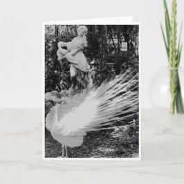 White Peacock Note Card<Blank Inside> Einladung