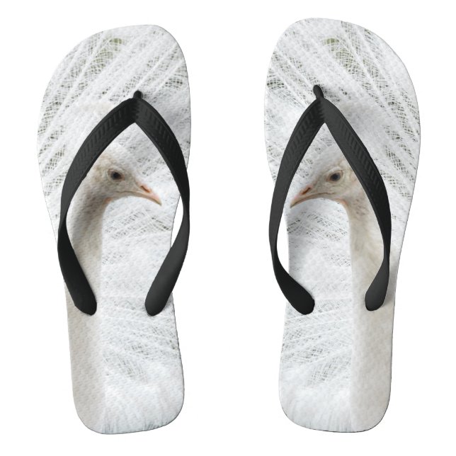 White Peacock schöne Federn Flip Flops (Fußbett)