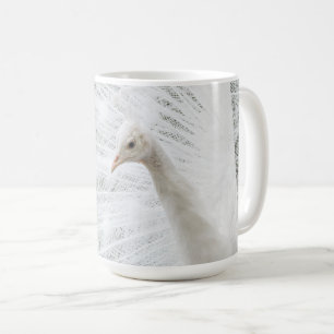 White Peacock schöne Federn Latte Tasse