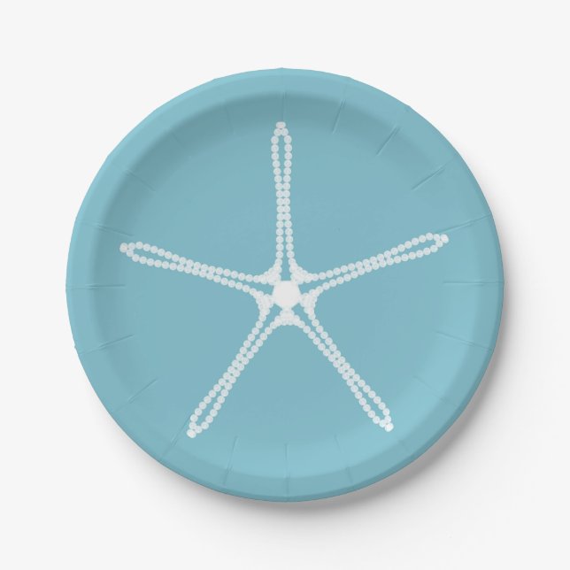 White Pearl Starfish Elegantes Hochzeitssemble Bra Pappteller (Vorderseite)