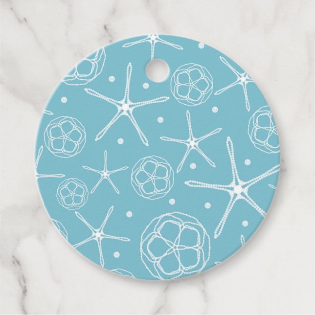 White Pearl Starfish Wedding Brautparty Elegante Geschenkanhänger (Vorderseite)