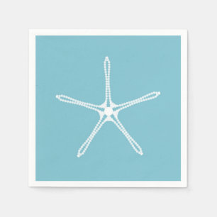 White Pearl Starfish Wedding Brautparty Party Serviette