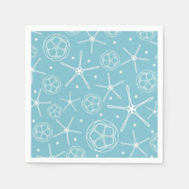 White Pearl Starfish Wedding Brautparty Party Serviette