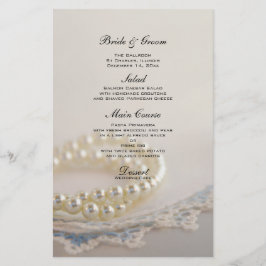 White Pearls und Blue Lace Wedding Menu