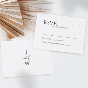 White Pearls Wedding RSVP Card
