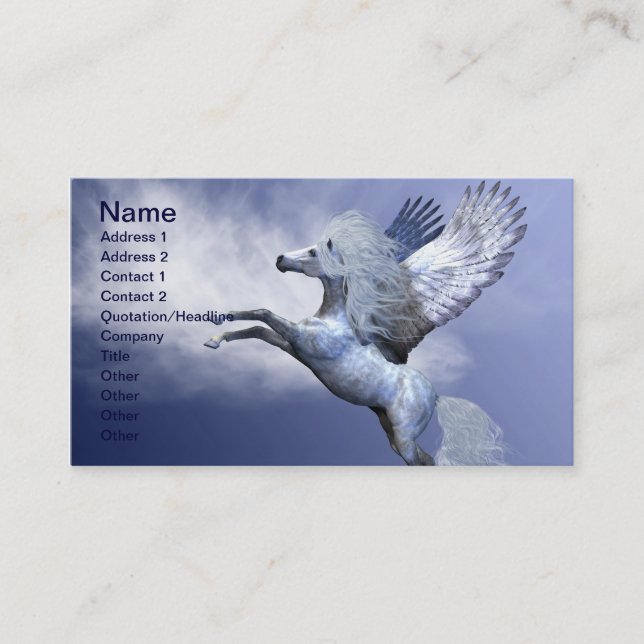 White Pegasus Business Card Visitenkarte (Vorderseite)
