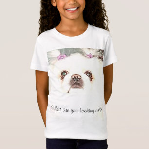 White Pekingese Hund Was siehst du dir an? Funny T-Shirt