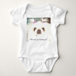 White Pekingese Was siehst du dir an? Funny Baby Strampler