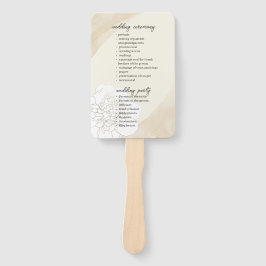 White Peonies Blossoms Hochzeitsprogramm Fan Fächer