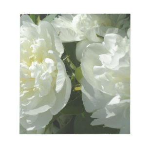 White Peonies Notizblock