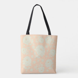 White Peonies Peach Background