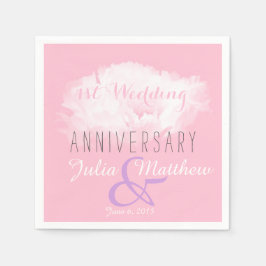 White Peony 1. Wedding Anniversary Paper Napkin 3 Serviette