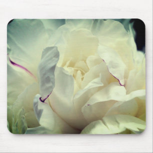 White Peony Blume Mousepad