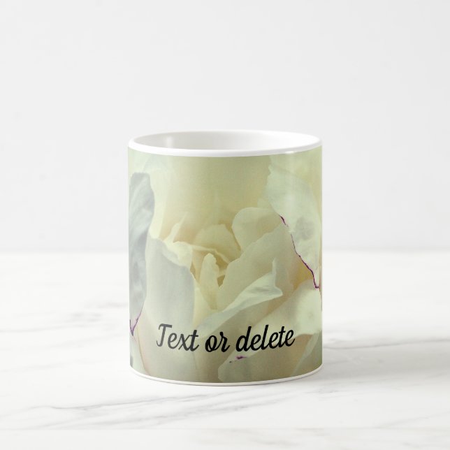 White Peony Blumen Personalisiert Kaffeetasse (Mittel)