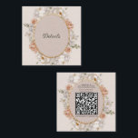White Peony & Blush Rose Floral Wedding  Quadratische Visitenkarte<br><div class="desc">customize however you want</div>