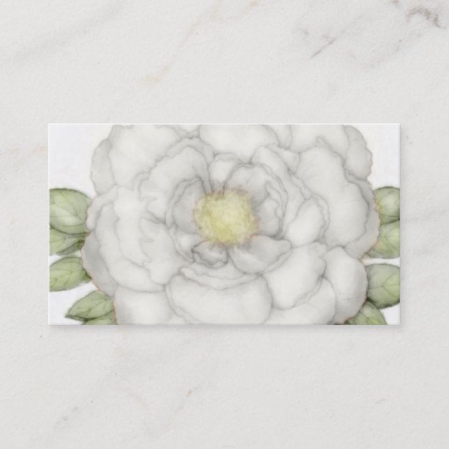 White Peony Business Card Visitenkarte (Vorderseite)