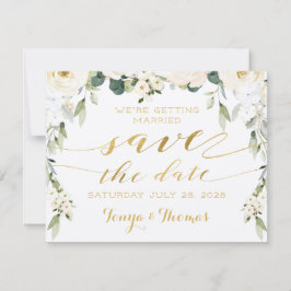White Peony Epiphany Save the Date Envelope Einladung