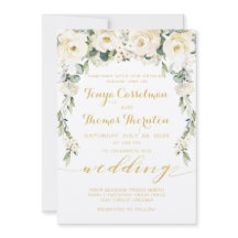 White Peony Epiphany Wedding Gold Calligraphy