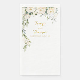 White Peony Epiphany Wedding Long Dinner Napkins Serviette