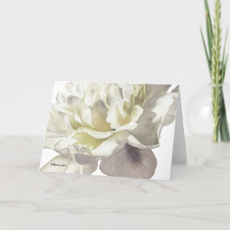 White Peony Fine Art Watercolor Grußkarte Karte