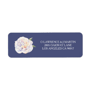 White Peony Floral Bloom Blue