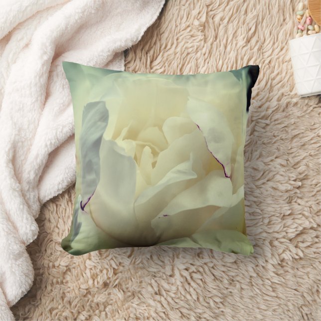 White Peony Flower Petals Kissen (Decke)