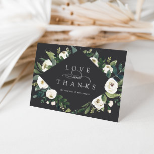 White Peony Hochzeit von Wasserfarben Dankeskarte