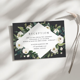 White Peony   Hochzeitsempfang für Wasserfarben Begleitkarte