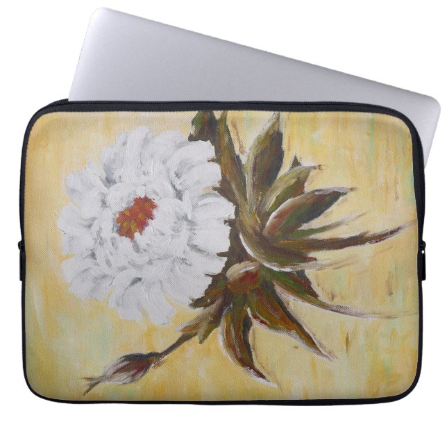 White Peony Laptopschutzhülle (Vorderseite)