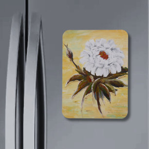 White Peony Magnet