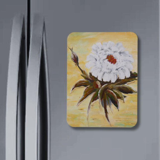 White Peony Magnet (Von Creator hochgeladen)