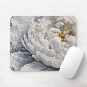 White Peony Painting Mousepad