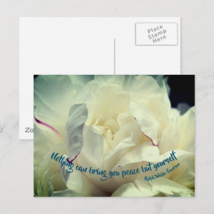 White Peony Peace Inspiration  Postkarte