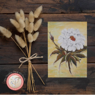 White Peony Postkarte