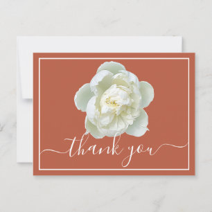 White Peony Spice Orange Hintergrund Vielen Dank Postkarte