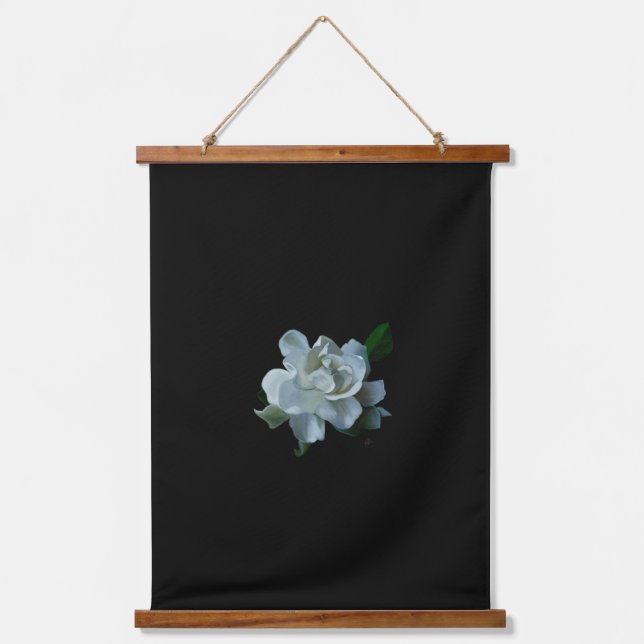 White Peony Wandteppich Mit Holzrahmen (Vorderseite)