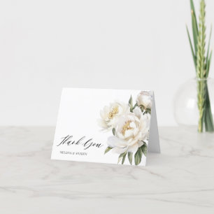 White Peony Wedding Danke-Card Dankeskarte