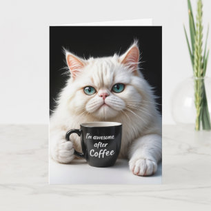 White Persian Cat Birthday Spaß Karte
