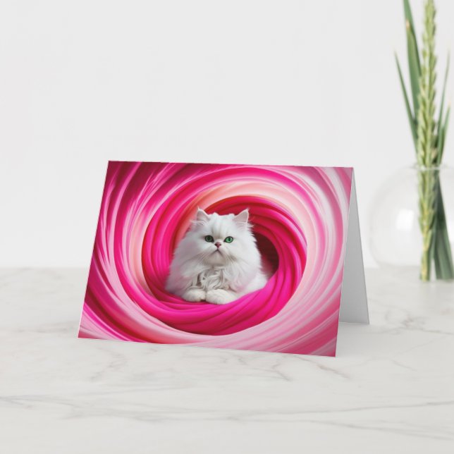White Persian Cat Gyre Karte (Vorderseite)