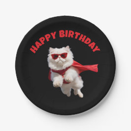 White Persian Cat Superhero Pappteller