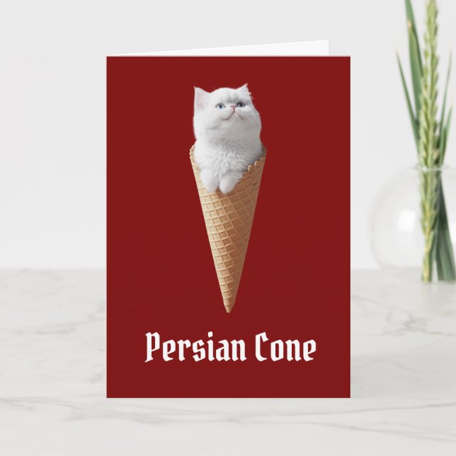 White Persian Cone Feiertagskarte (Vorderseite)