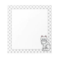 White Persian Niedlich Cartoon Cat Illustration